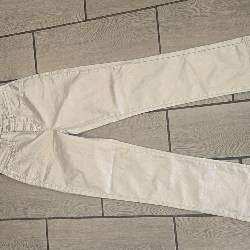 Superdown Metallic Silver Straight Leg Pants‎ Women’s Size 27